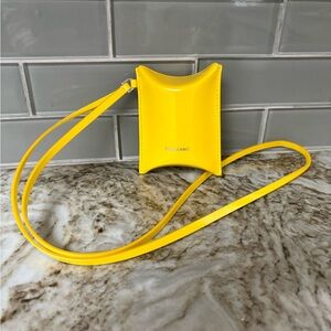S. Ferragamo New Yellow Leather Pouch on Strap